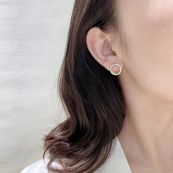 NEW Yellow Gold Diamond Smiley Face Stud Earrings - Picture 7 of 12